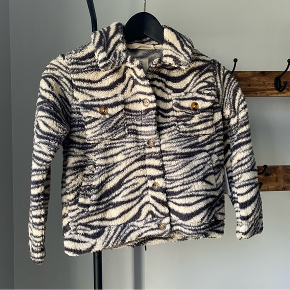 Billabong girls off-track fluffy zebra grafton buttons light jackets size XS (6) - Picture 6 of 6